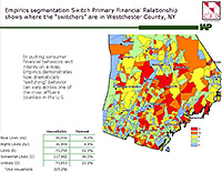Empirics' Segmentation 'Switch Primary Financial Relationship' Shows Where the 'Switchers' Are in Westchester County, NY